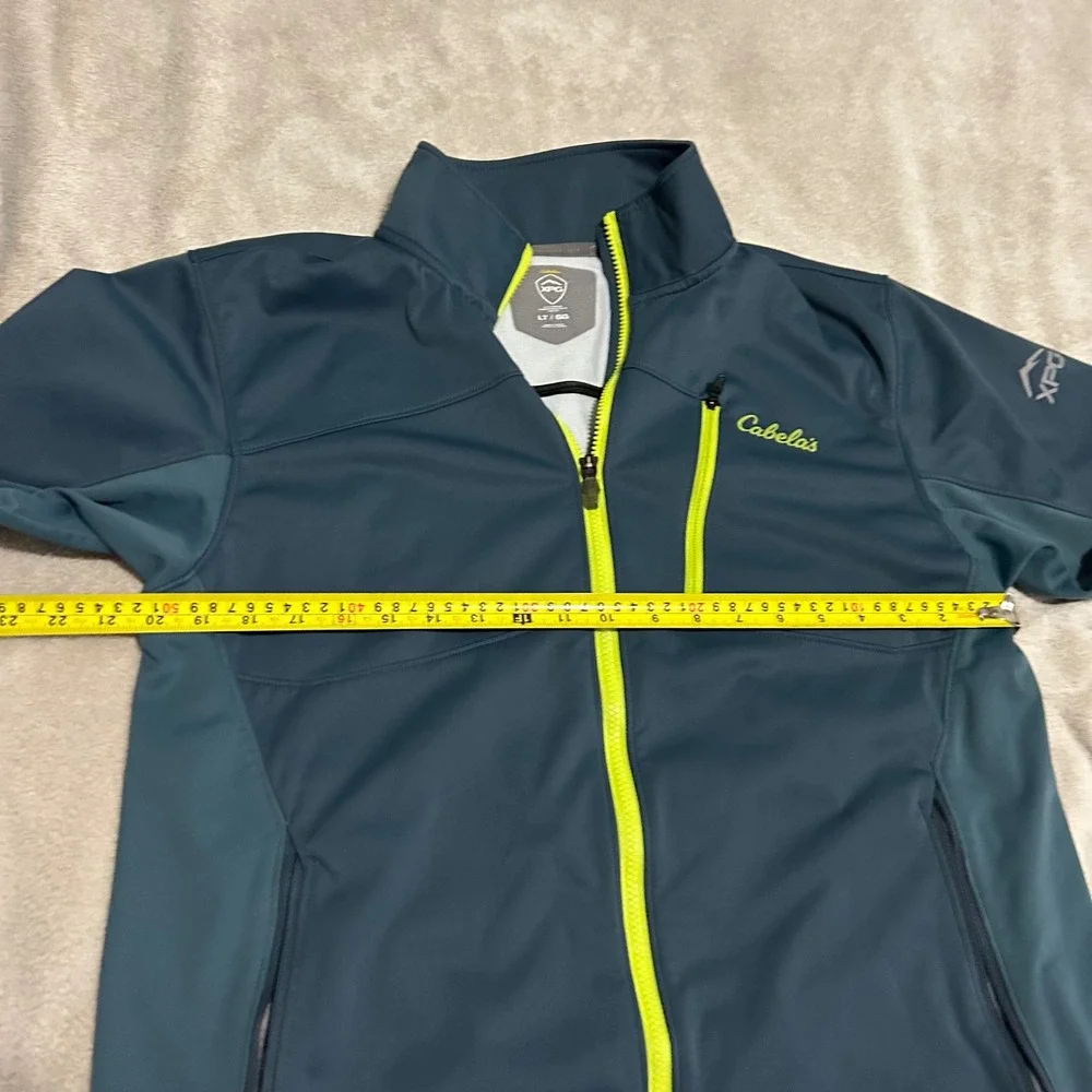 Cabela's XPG Softshell Jacket Mens LT Blue Windstopper Full Zip Outdoor Hiking